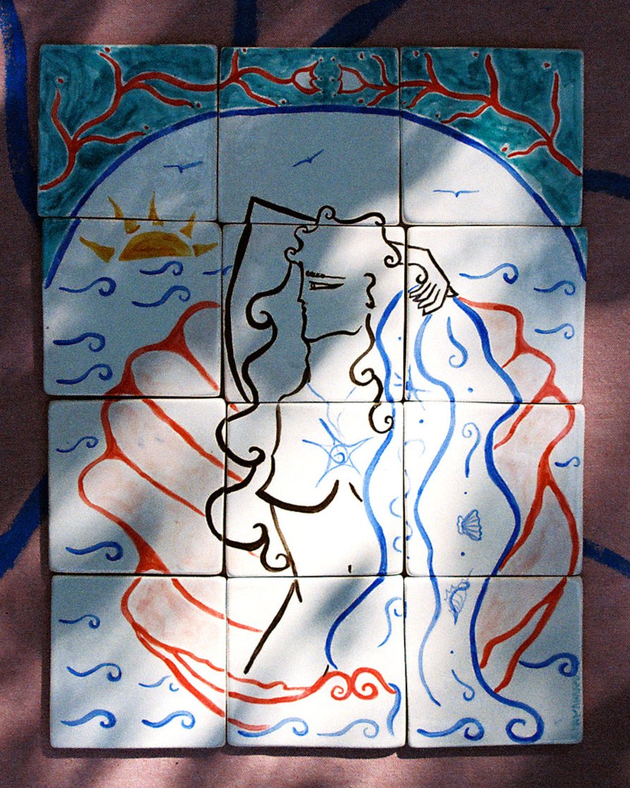 THE BIRTH OF VENUS - MOSAIC PAINTING 30 x 40 cm